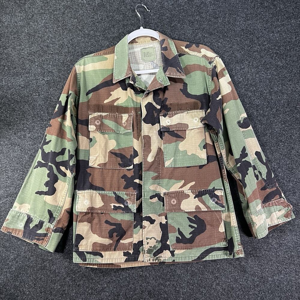 Vintage Small X-Short US Army Issue Woodland Camo BDU Uniform Jacket M81